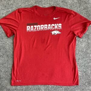 Nike Men’s Dry Fit ARKANSAS RAZORBACKS Maroon Red SHORT SLEEVE T-SHIRT XL